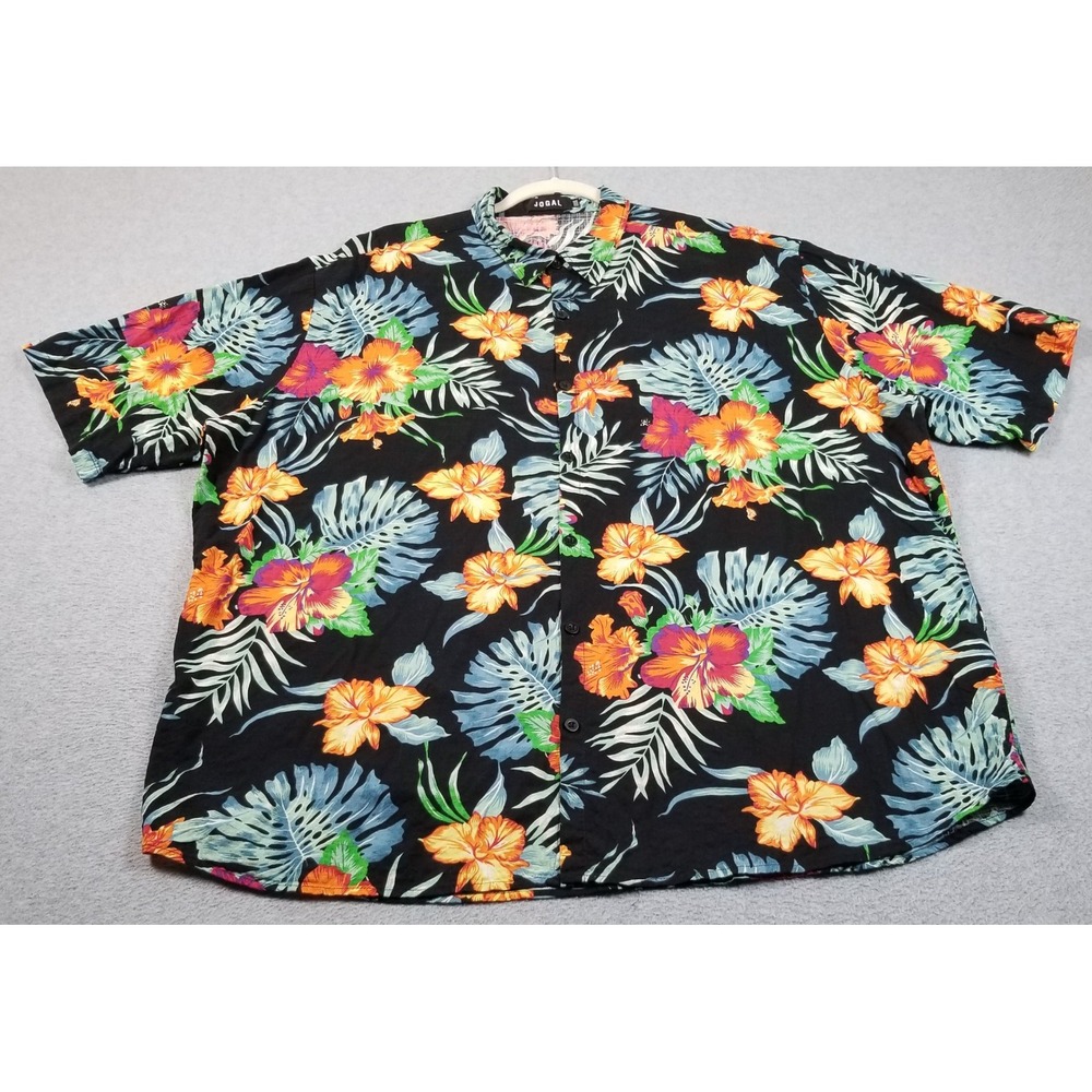 JOGAL Hawaiian Shirt Men XXXL 3XL Floral Tropical Short Sleeve Button Up Aloha